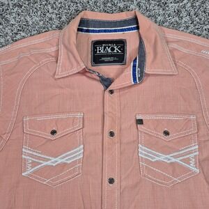 BKE Buckle Button Down Shirt Black Label Mens  Large Salmon Long Sleeve Western